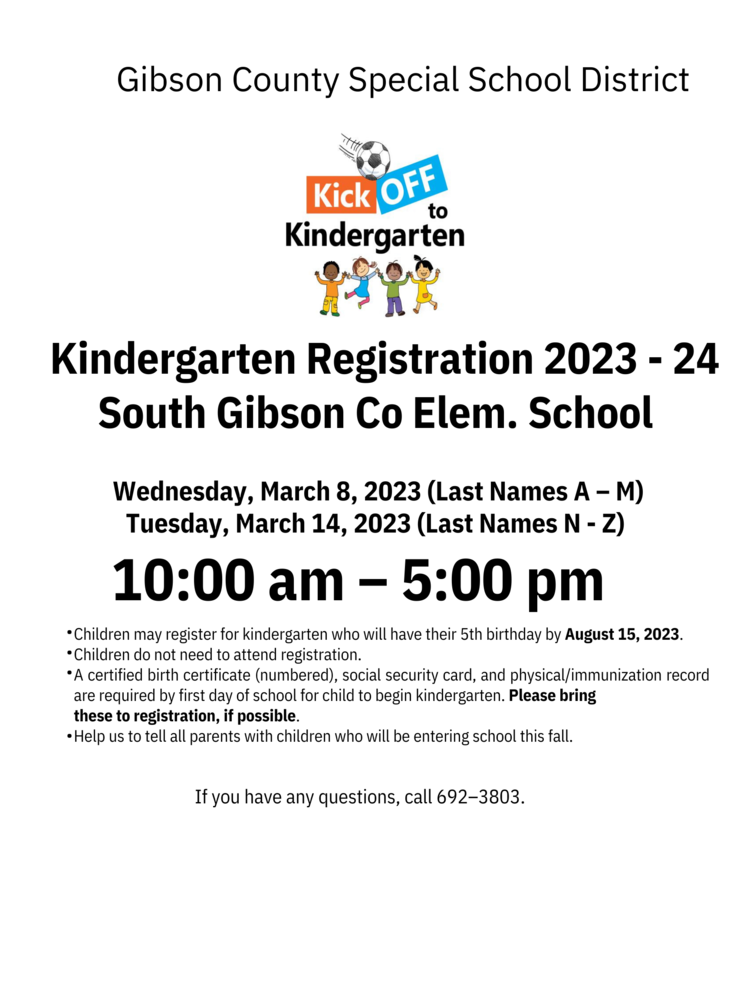 Kindergarten Registration-South