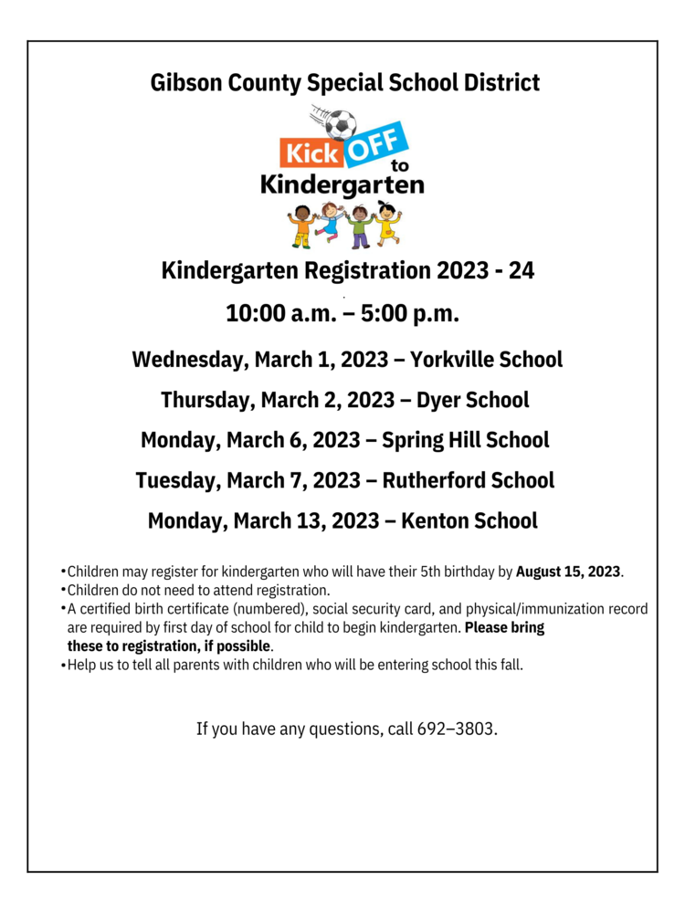 Kindergarten Registration-North