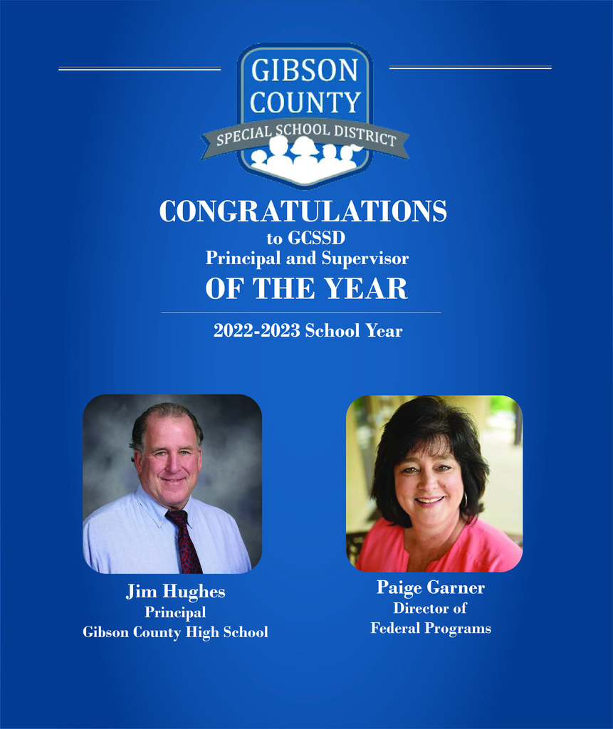 Congratulations to Supervisor and Principal of the Year